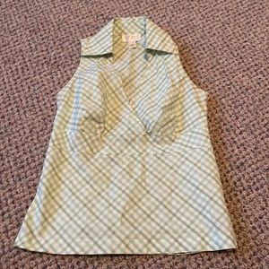 Plaid collar tank top